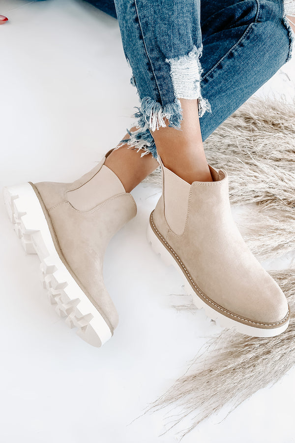 IMPERFECT Jenkins Faux Suede Booties (Cream) - NanaMacs