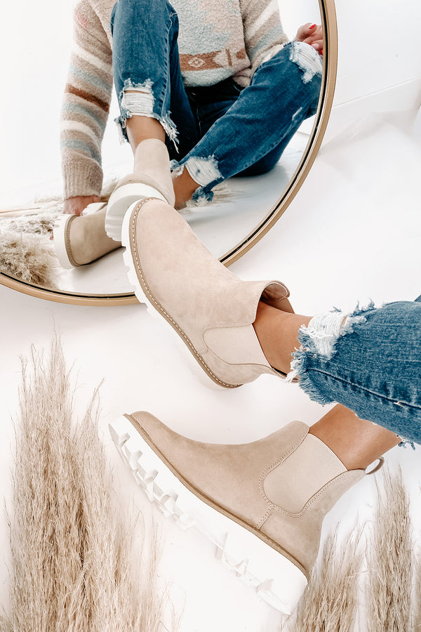 IMPERFECT Jenkins Faux Suede Booties (Cream) - NanaMacs