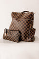 Style Effect Convertible Checkered Backpack (Brown) - NanaMacs