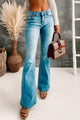 After All These Years Kancan Mid Rise Flared Denim (Light) - NanaMacs
