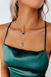 Emerald City Layered Necklace (Gold/Green) - NanaMacs