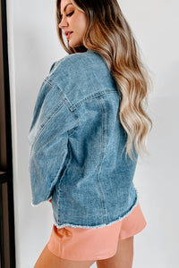 Candid Feelings Distressed Denim Jacket (Medium Denim) - NanaMacs