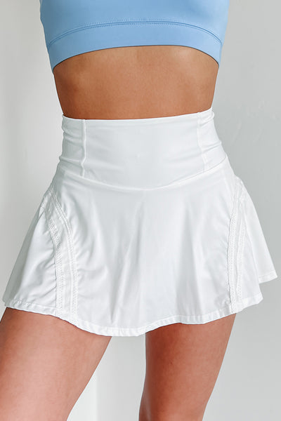 Game Face Tennis Skirt (White) - NanaMacs