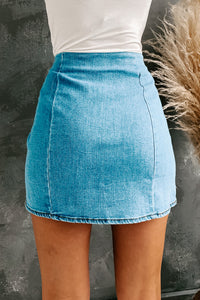 Sacramento Stroll Denim Mini Skirt (Light Denim) - NanaMacs