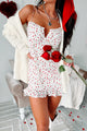Floral Kisses Tie-Strap Floral Mini Dress (White) - NanaMacs