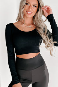 As Simple As That Twist Back Long Sleeve Top (Black) - NanaMacs