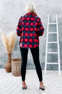 Backwoods Babe Checkered Plaid Shacket (Red) - NanaMacs