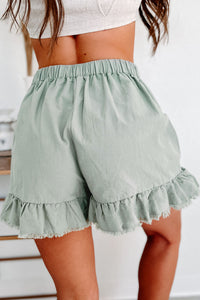 Pretty & Present Ruffle Hem Mini Skort (Sage) - NanaMacs