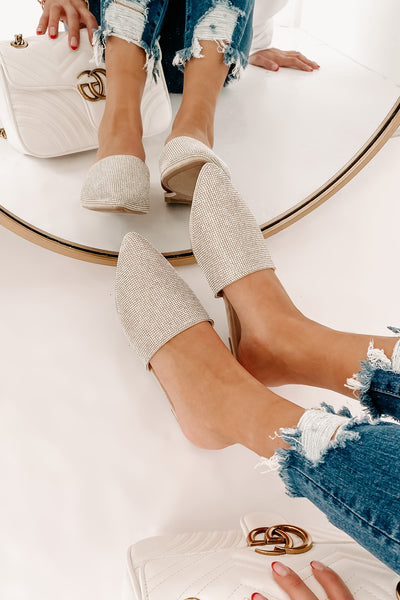Boujee Business Rhinestone Mules (Natural) - NanaMacs