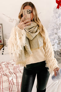 Sweet Like Cider Fringe Sleeve Sweater (Ivory) - NanaMacs