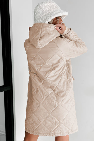 Holiday Steal- Winter Walks Quilted Coat (Beige) - NanaMacs