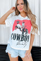 "Cowboy Country" Cropped Graphic Tee (Ivory) - NanaMacs