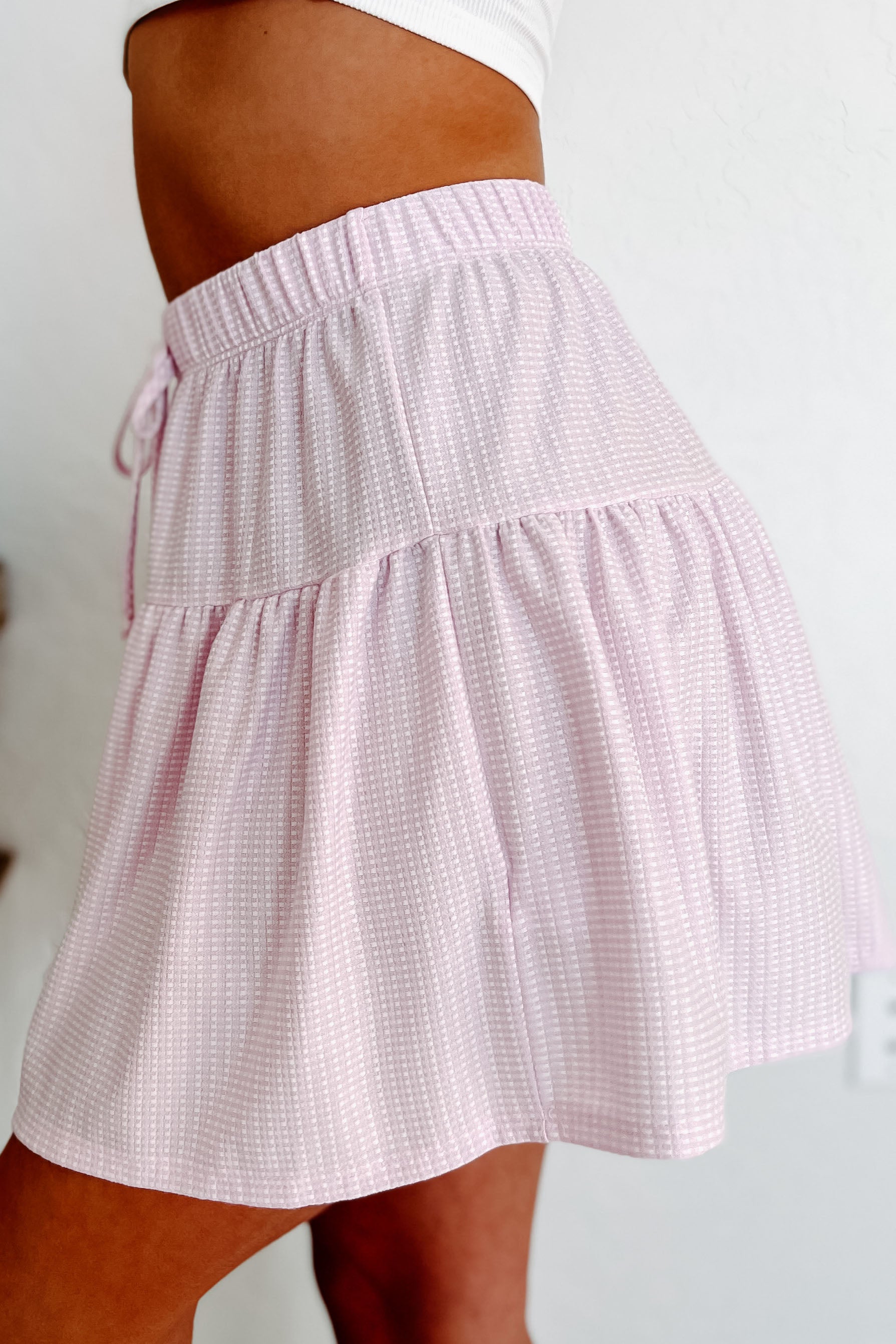 Lavender shop gingham skirt