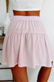 Hoping For Happiness Gingham Plaid Mini Skirt (Lavender/White) - NanaMacs