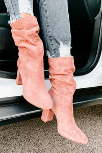 IMPERFECT Forget Yesterday Slouchy Faux Suede Boots (Rose) - NanaMacs