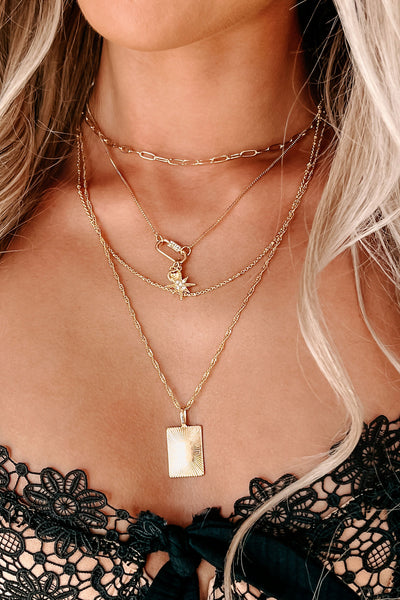 Bursting With Light Layered Necklace (Gold) - NanaMacs