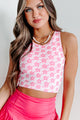 Be That Girl Padded Floral Crop Top (Pink) - NanaMacs