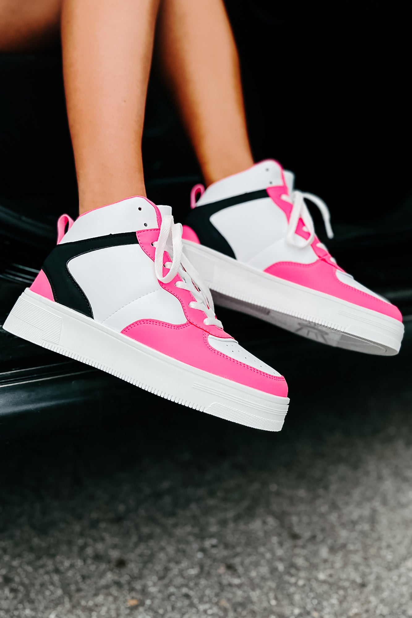 Here To Hoop High-Top Sneakers (Hot Pink) - NanaMacs