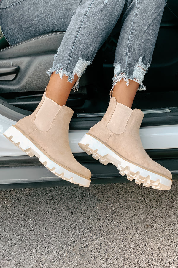 IMPERFECT Jenkins Faux Suede Booties (Cream) - NanaMacs