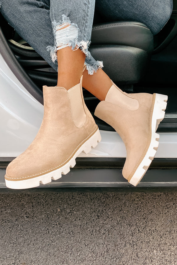 IMPERFECT Jenkins Faux Suede Booties (Cream) - NanaMacs