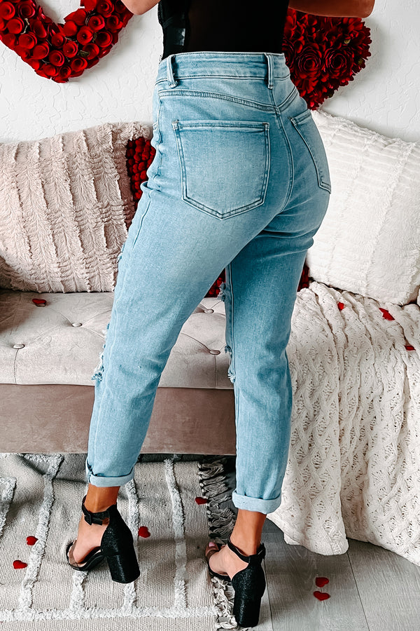 Mavis High Rise Distressed Mom Jeans (Light) - NanaMacs