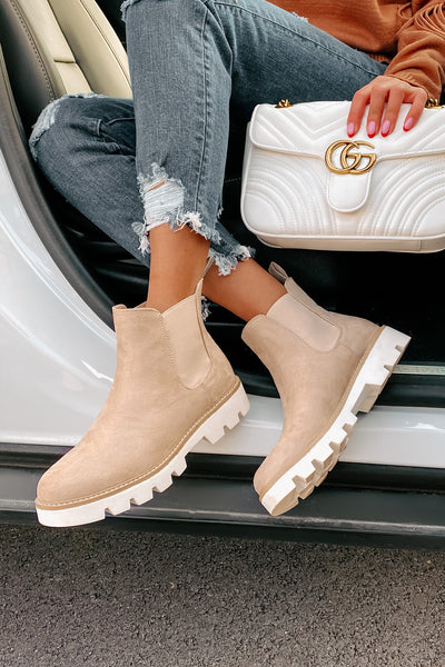 IMPERFECT Jenkins Faux Suede Booties (Cream) - NanaMacs