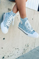See For Yourself High-Top Canvas Sneakers (Denim Leopard) - NanaMacs