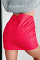 Bright Ideas Quilted Nylon Mini Skirt (Fuchsia) - NanaMacs