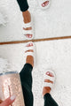 Destination Double Buckle Slip-On Sandals (Off White) - NanaMacs