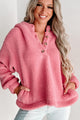 Doorbuster- Too Sweet For Words Hooded Teddy Pullover (Pink) - NanaMacs