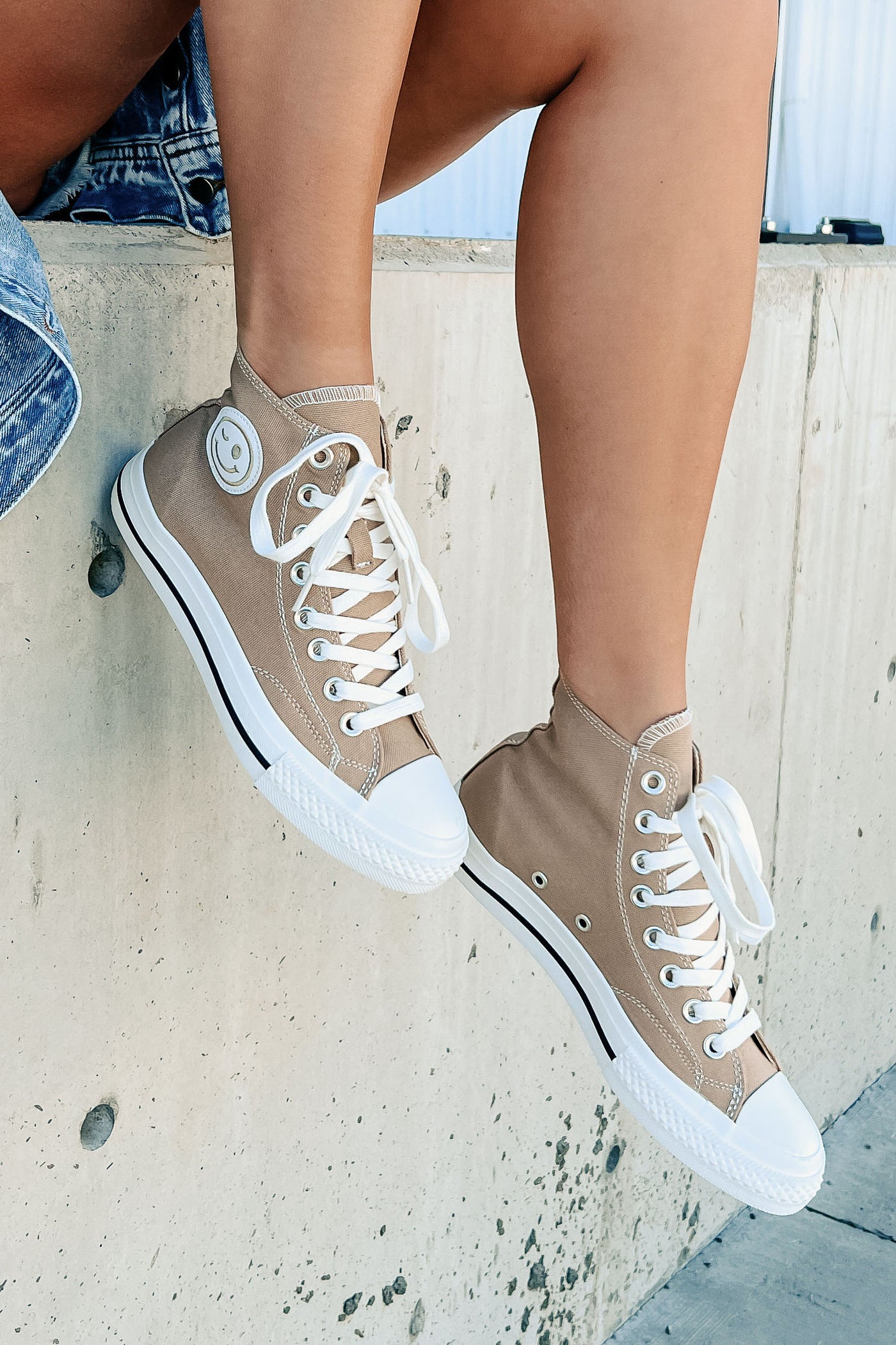 See For Yourself High-Top Canvas Sneakers (Mocha) - NanaMacs