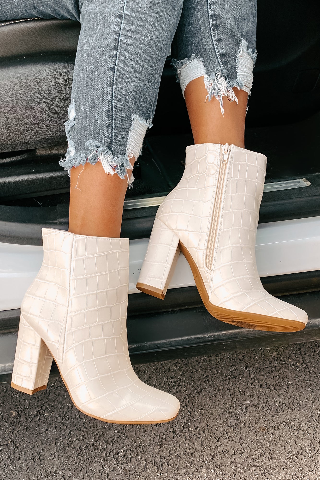 Faux store croc booties