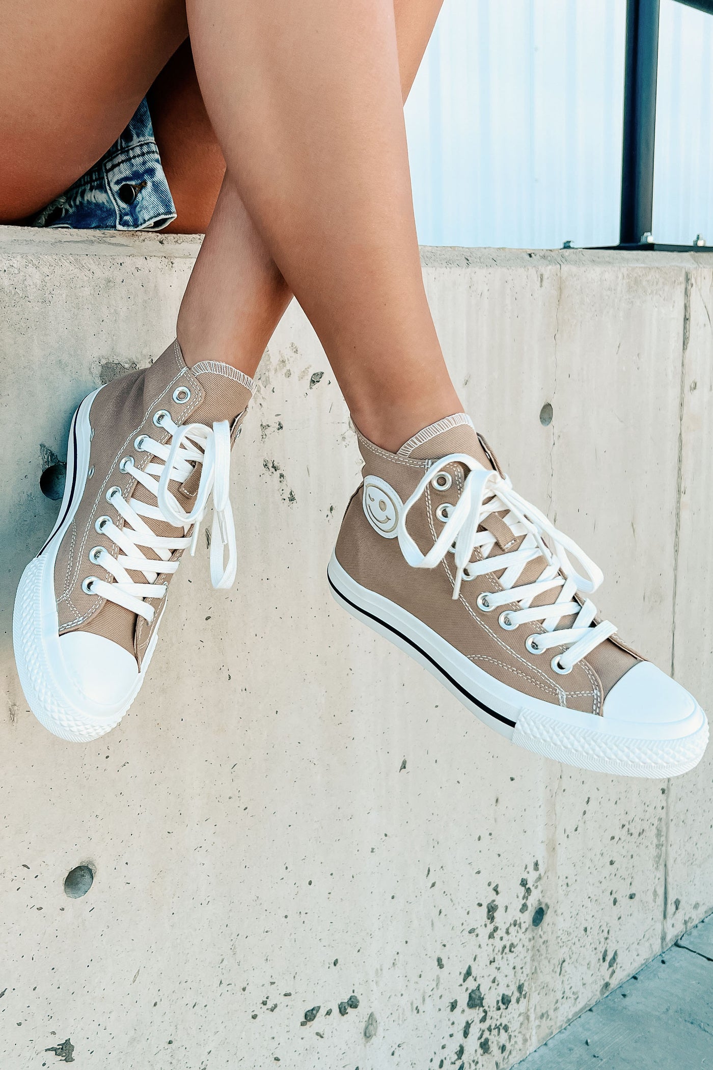 See For Yourself High-Top Canvas Sneakers (Mocha) - NanaMacs