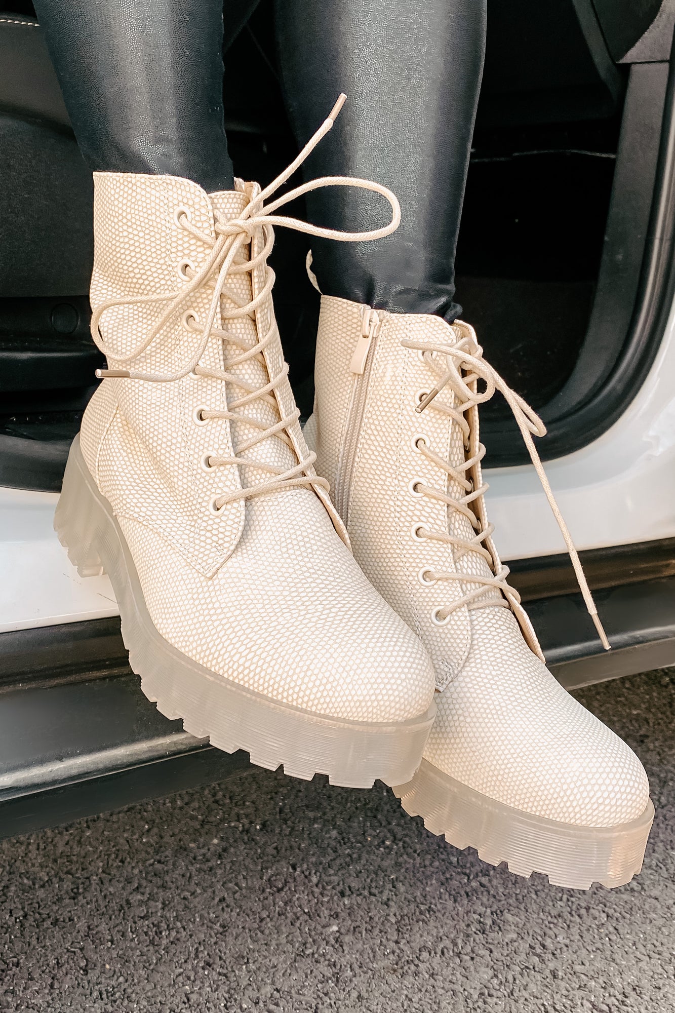 Clear on sale combat boots