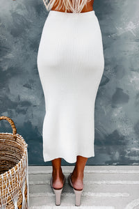 Around The City Sweater Knit Midi Skirt (Whip Cream) - NanaMacs