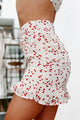 Someone's Sweetie Ruched Heart Print Mini Skirt (Cream) - NanaMacs