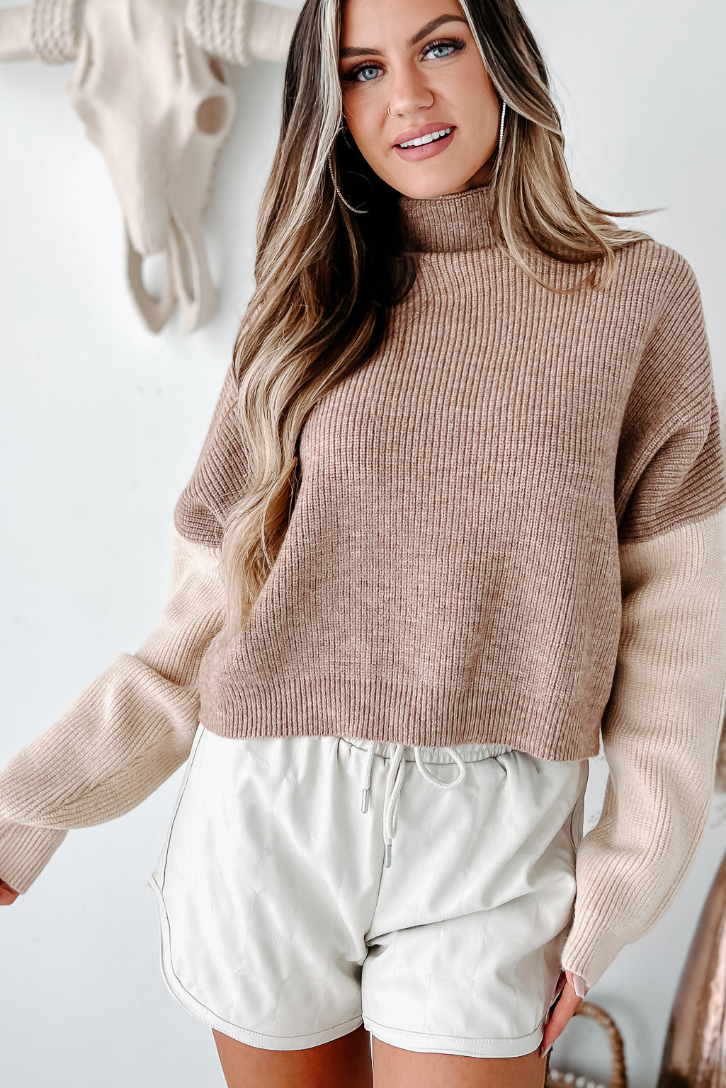 Know Your Boundaries Colorblock Sweater (Tan Multi) - NanaMacs