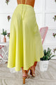 On One Condition Two-Piece Satin Skirt Set (Lime) - NanaMacs