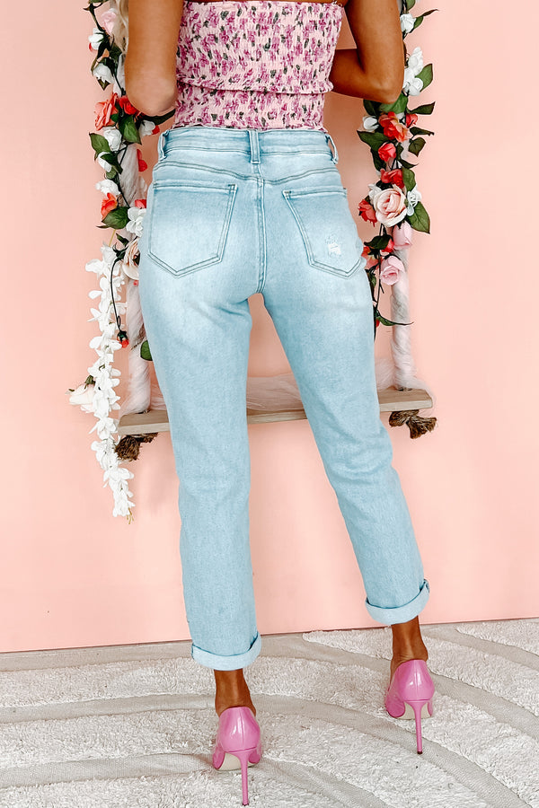 Lyla High Rise Distressed Boyfriend Jean (Light) - NanaMacs