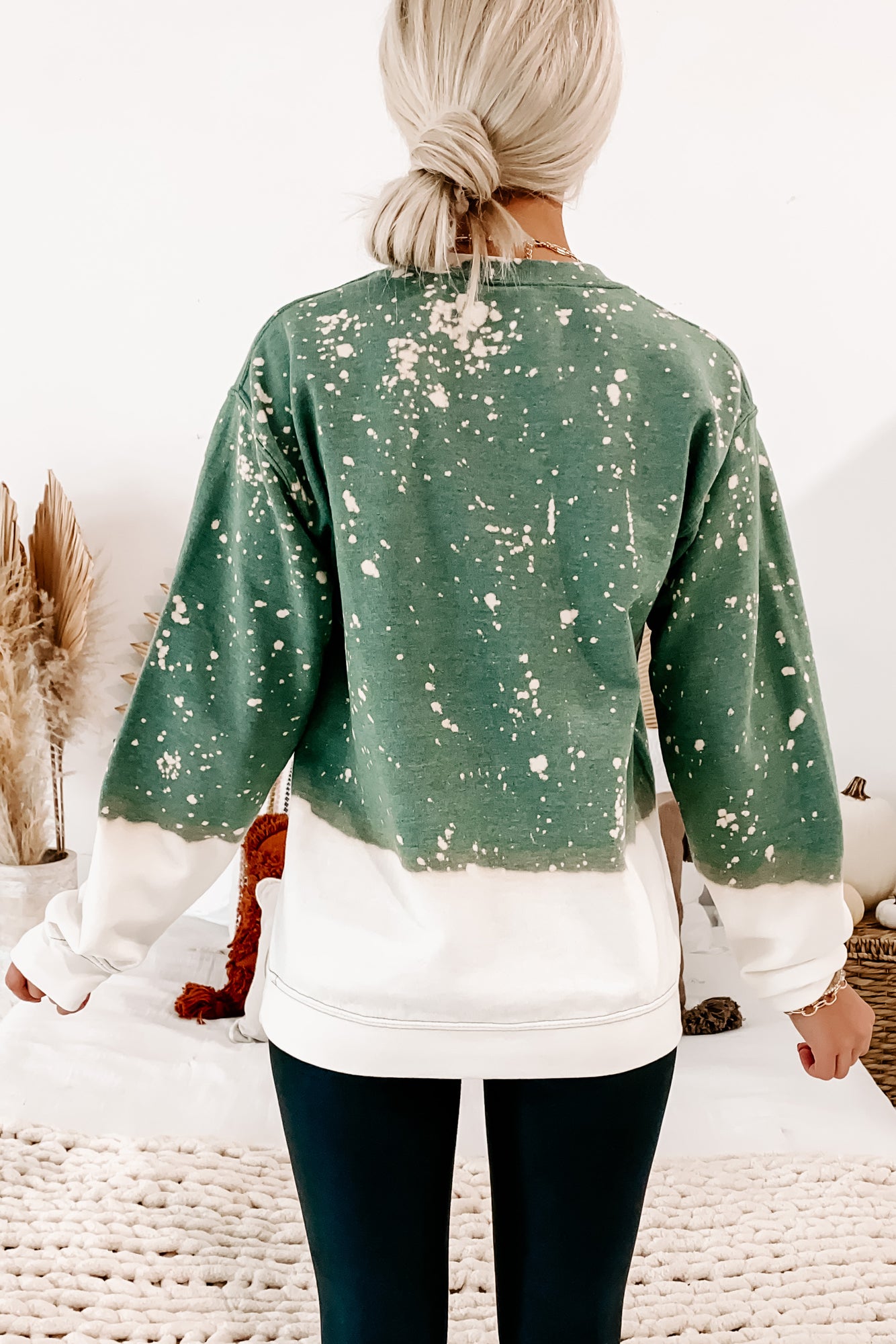 Bleached discount green sweatshirt