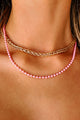 Getting Simple Layered Necklace (Pink/Gold) - NanaMacs