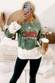 "Spread Cheer" Bleached Graphic Sweatshirt (Hunter Green) - NanaMacs