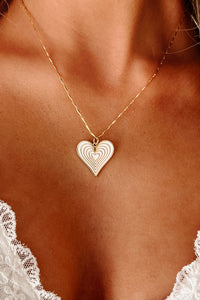 Radiate Love Heart Charm Necklace (White/Gold) - NanaMacs