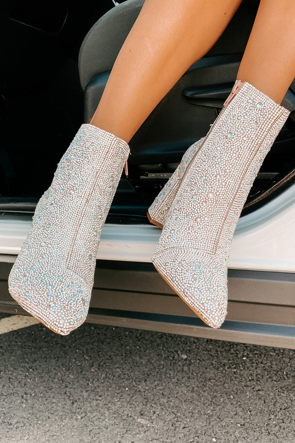 IMPERFECT Too Fabulous For You Betsy Johnson Rhinestone Booties (Rhinestone) - NanaMacs