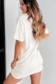 Ribbed T-Shirt Dress (Ecru Cream) - NanaMacs