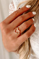 Heart Of Mine Rhinestone Heart Ring (Gold) - NanaMacs