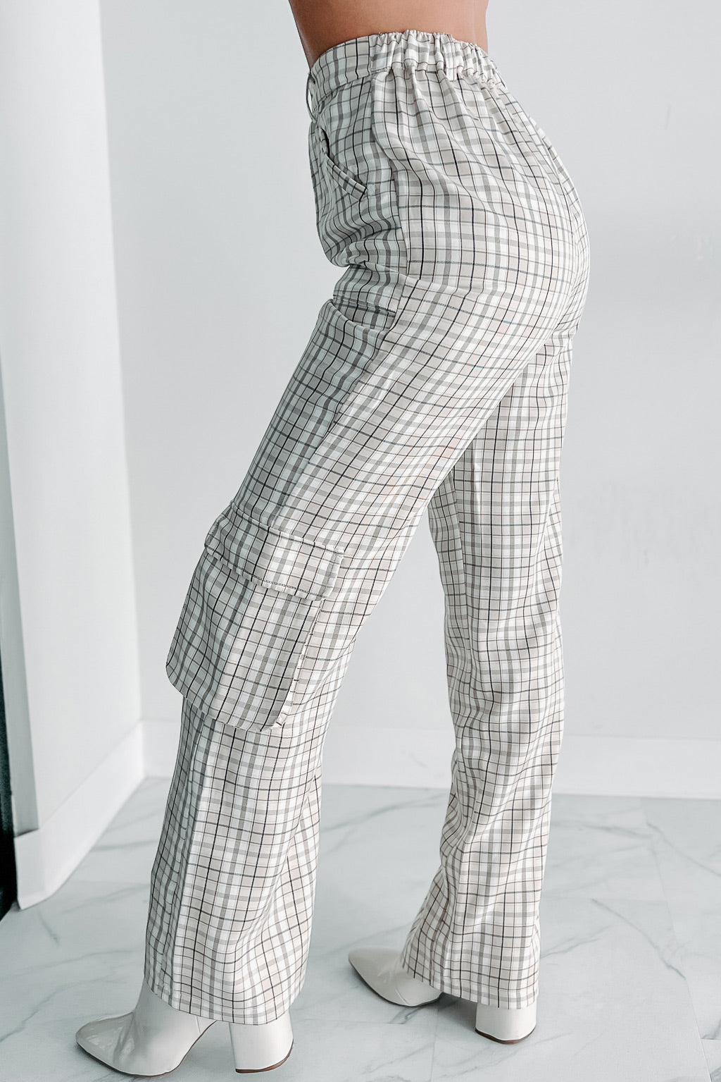 Blast From the Past Plaid Cargo Pants (Taupe) - NanaMacs