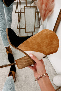 Kendall Tri-Tone Booties (Black/Camel/Taupe) - NanaMacs