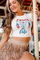 "Merica Babe" Cropped Graphic Tee (French Vanilla) - Print On Demand - NanaMacs