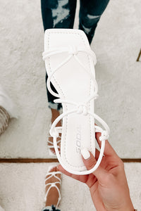 Better In Person Knotted Strappy Sandals (White) - NanaMacs